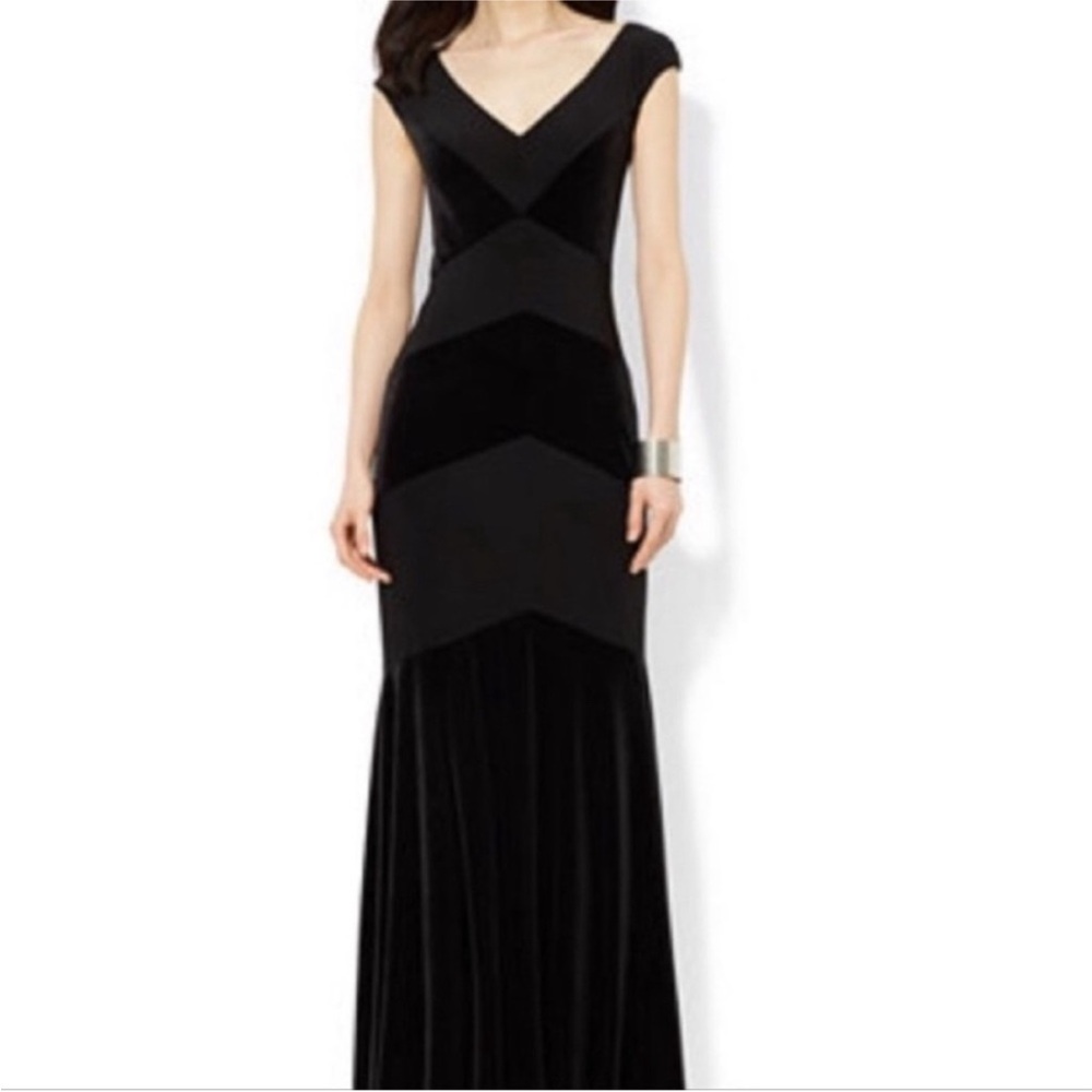 Ralph Lauren Black Velvet Floor Length Dress